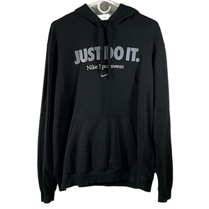Nike Black Hoodie with Just Do It Slogan